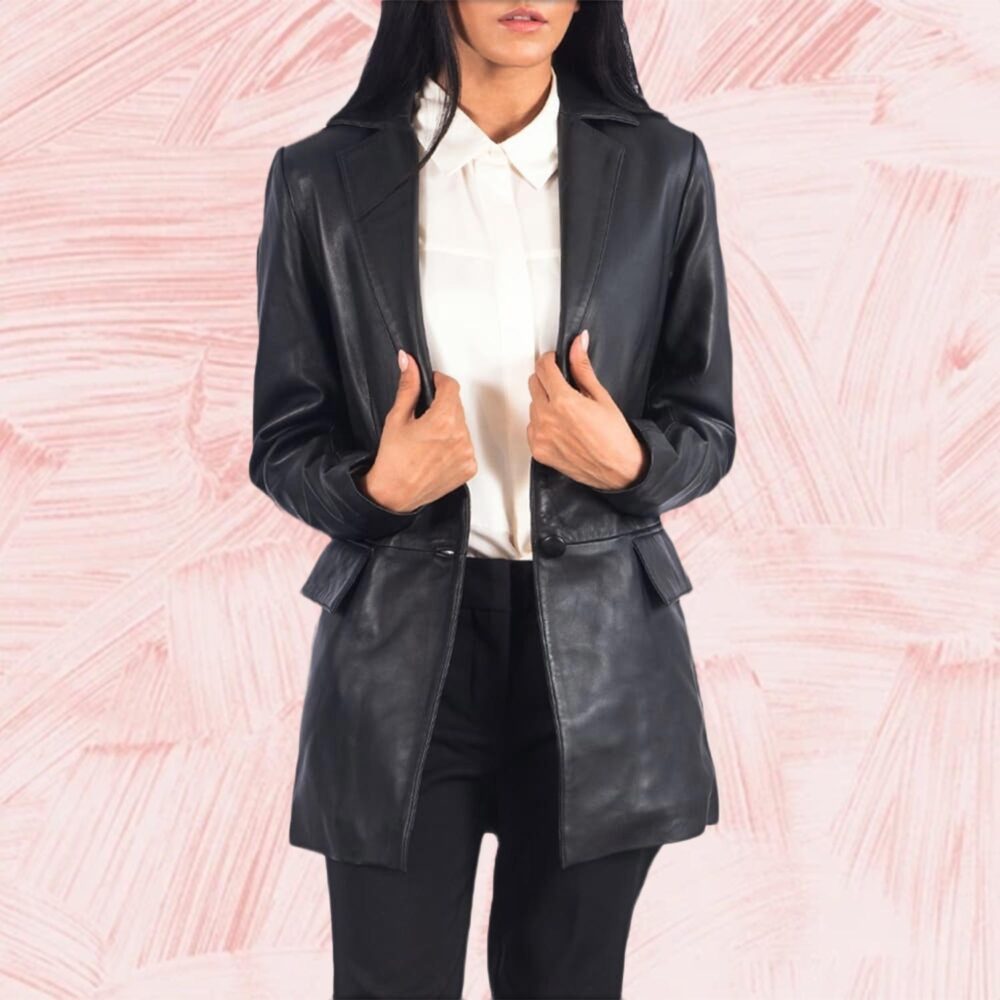 Marilyn Black Leather Blazer