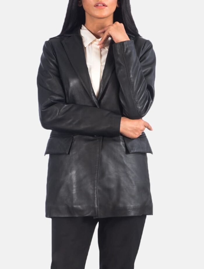 Marilyn Black Leather Blazer