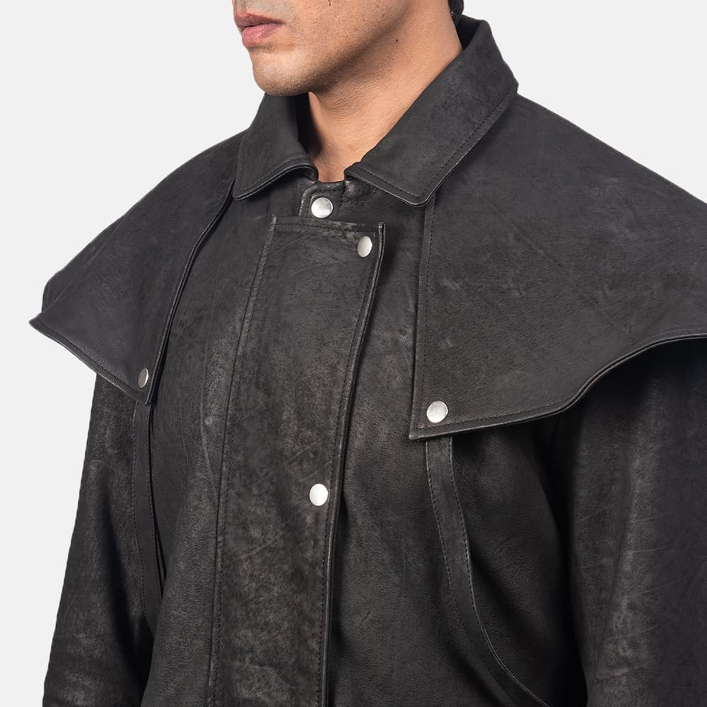 Maverick Black Leather Duster 5