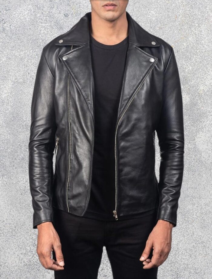 Noah Black Leather Biker Jacket