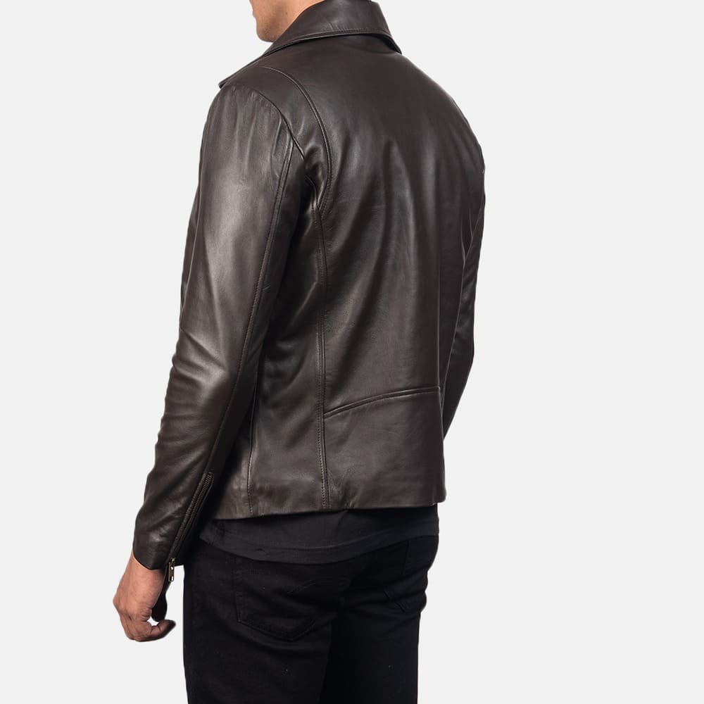 Noah Brown Leather Biker Jacket 5