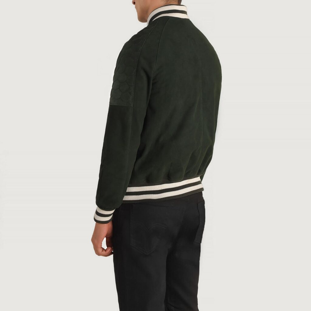 Pascal Green Suede Varsity Jacket 5