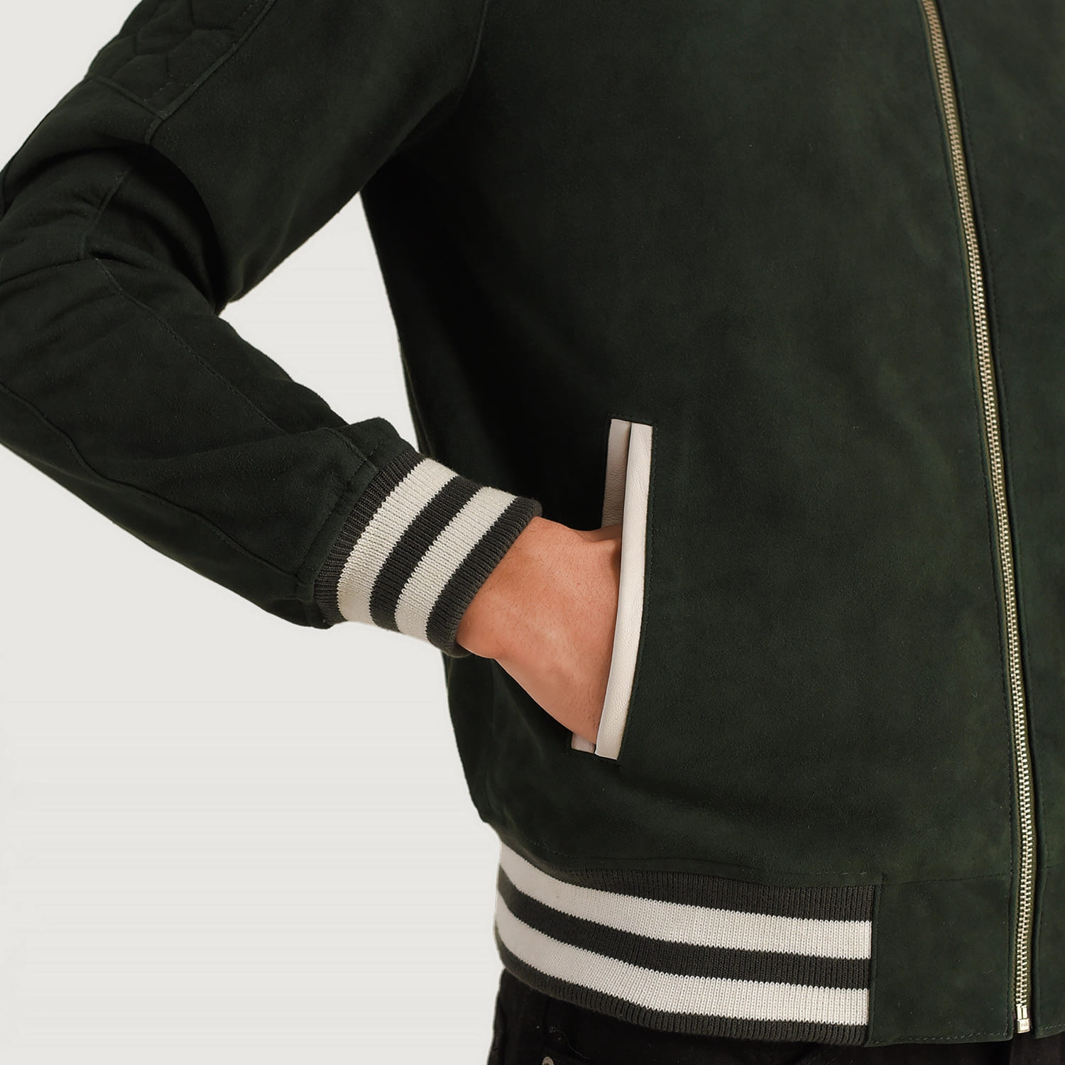 Pascal Green Suede Varsity Jacket 6