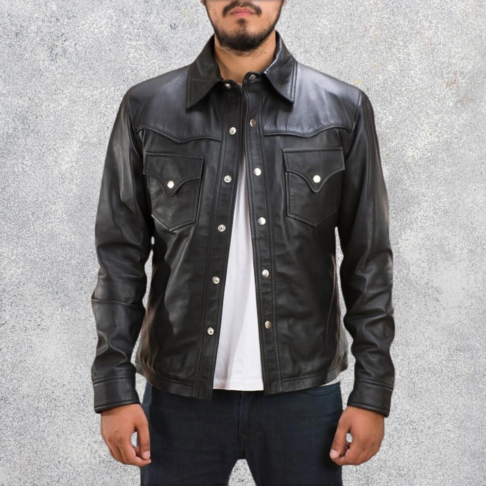 Ranchson Black Leather Shirt