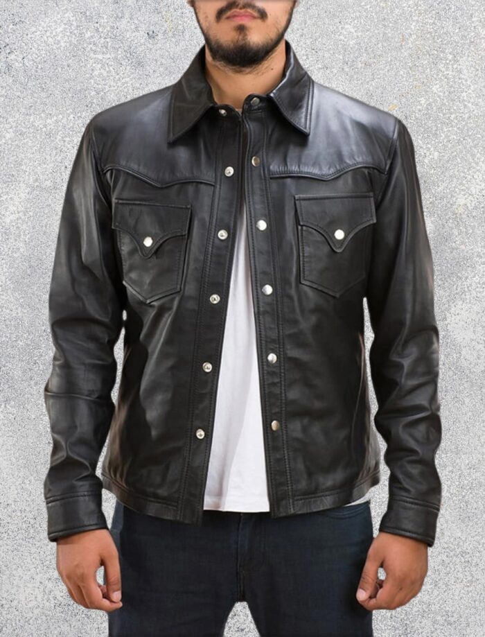 Ranchson Black Leather Shirt