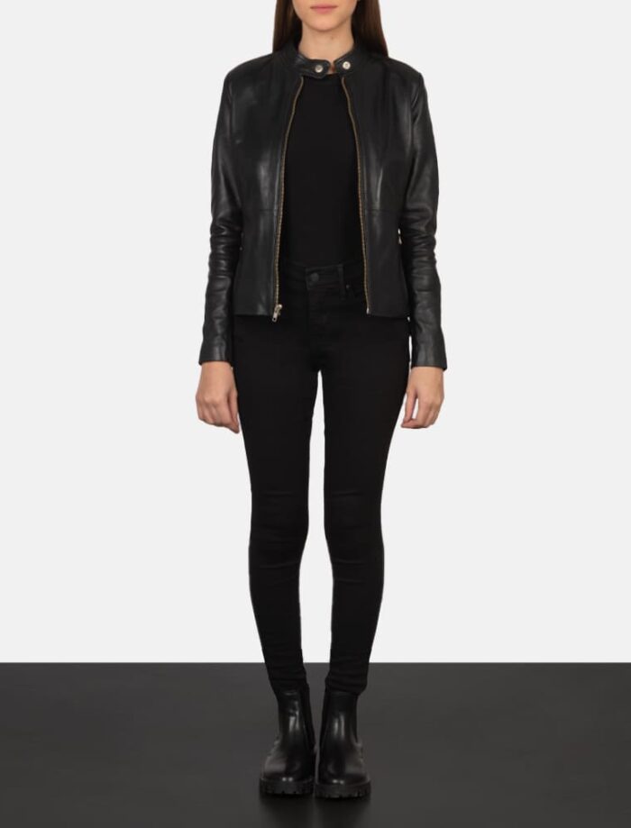 Rave Black Leather Biker Jacket