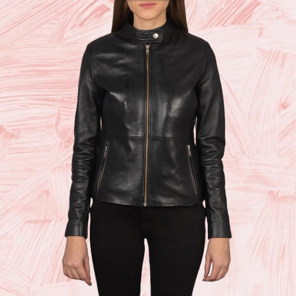 Rave Black Leather Biker Jacket
