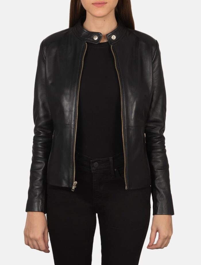 Rave Black Leather Biker Jacket