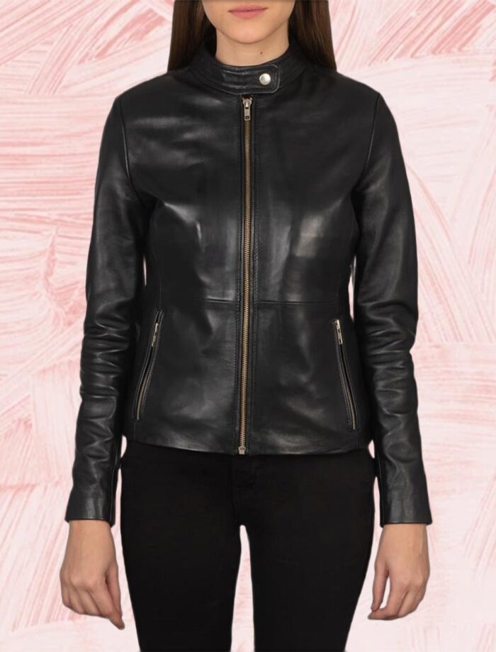 Rave Black Leather Biker Jacket