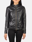 Rumella Black Leather Biker Jacket