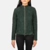 Rumella Green Suede Biker Jacket