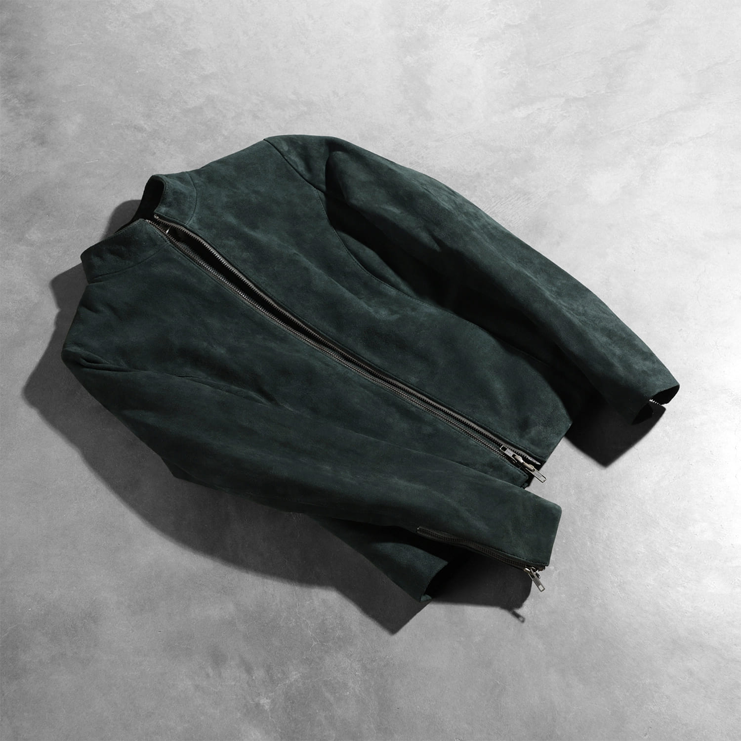 Rumella Green Suede Biker Jacket