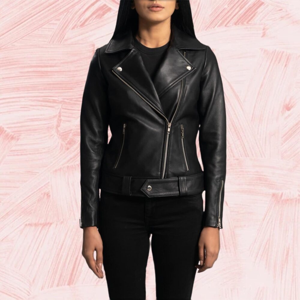 Rumy Black Leather Biker Jacket
