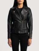 Rumy Black Leather Biker Jacket