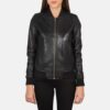 SaltCo Leather Womens Bliss Black Leather Bomber Jacket