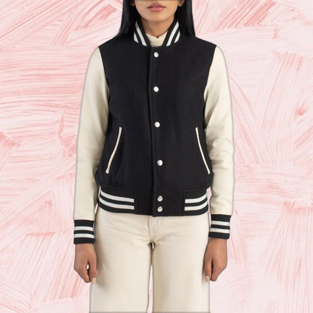 Savant Black & White Hybrid Varsity Jacket