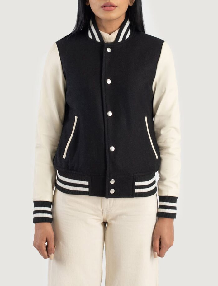 Savant Black & White Hybrid Varsity Jacket