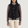 Savant Maroon & Black Hybrid Varsity Jacket