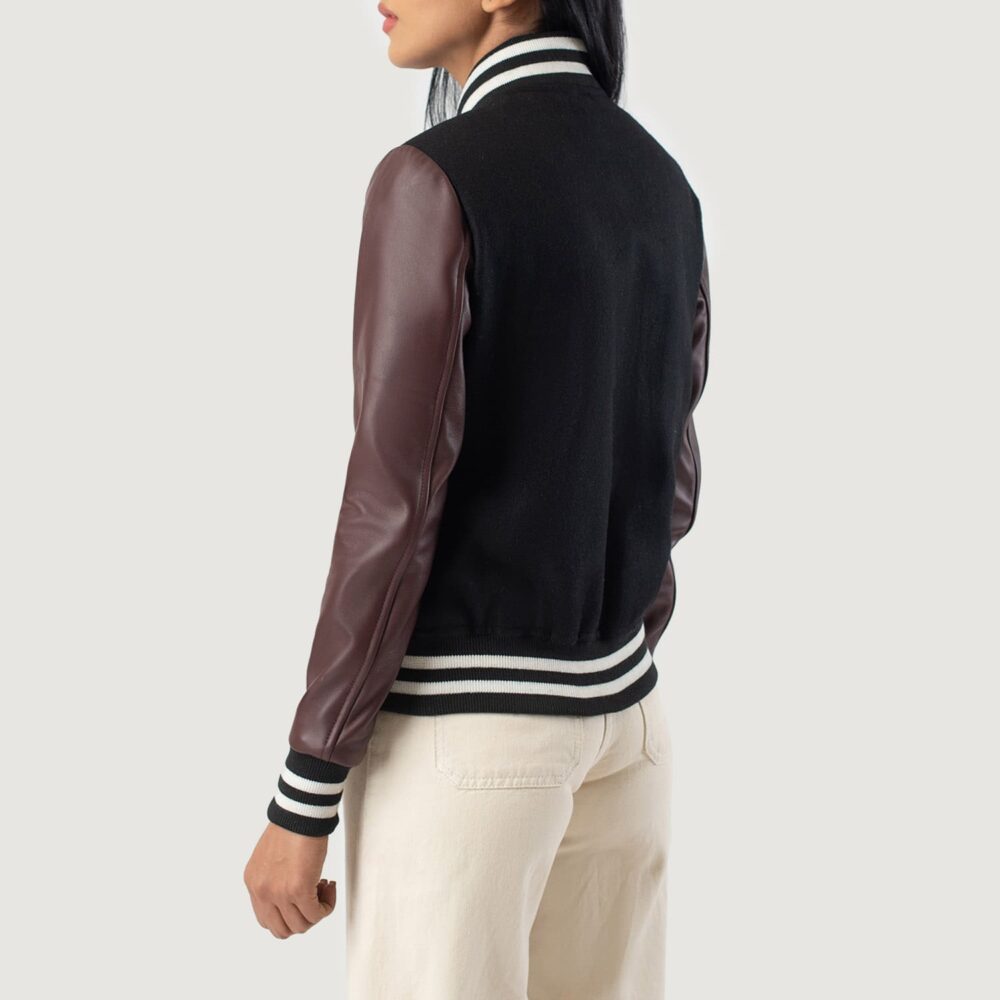 Savant Maroon & Black Hybrid Varsity Jacket