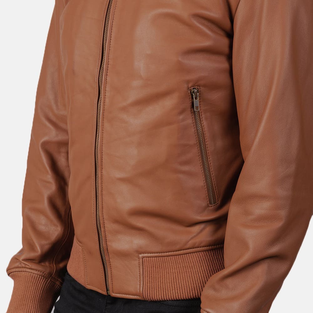 Shane Brown Leather Bomber Jacket 6