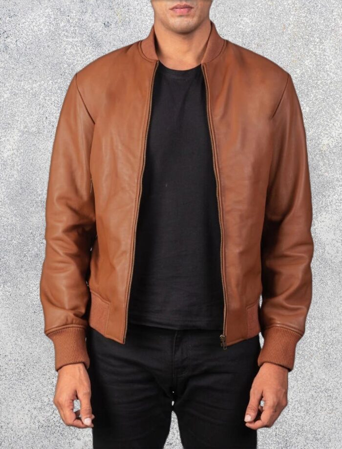 Shane Brown Leather Bomber Jacket