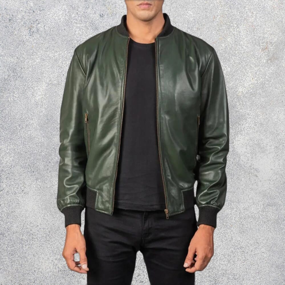 Shane Green Leather Bomber Jacket