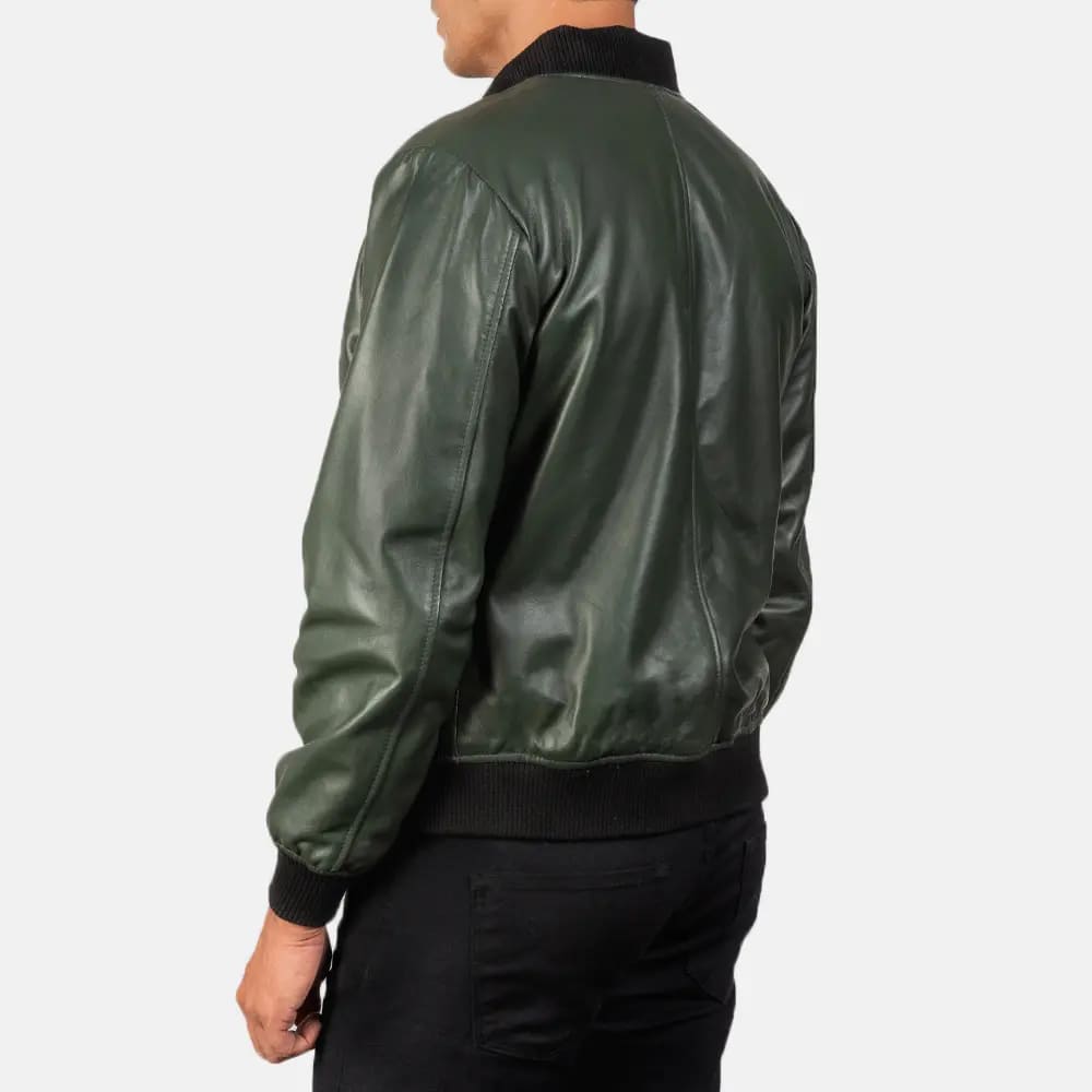 Shane Green Leather Bomber Jacket 5