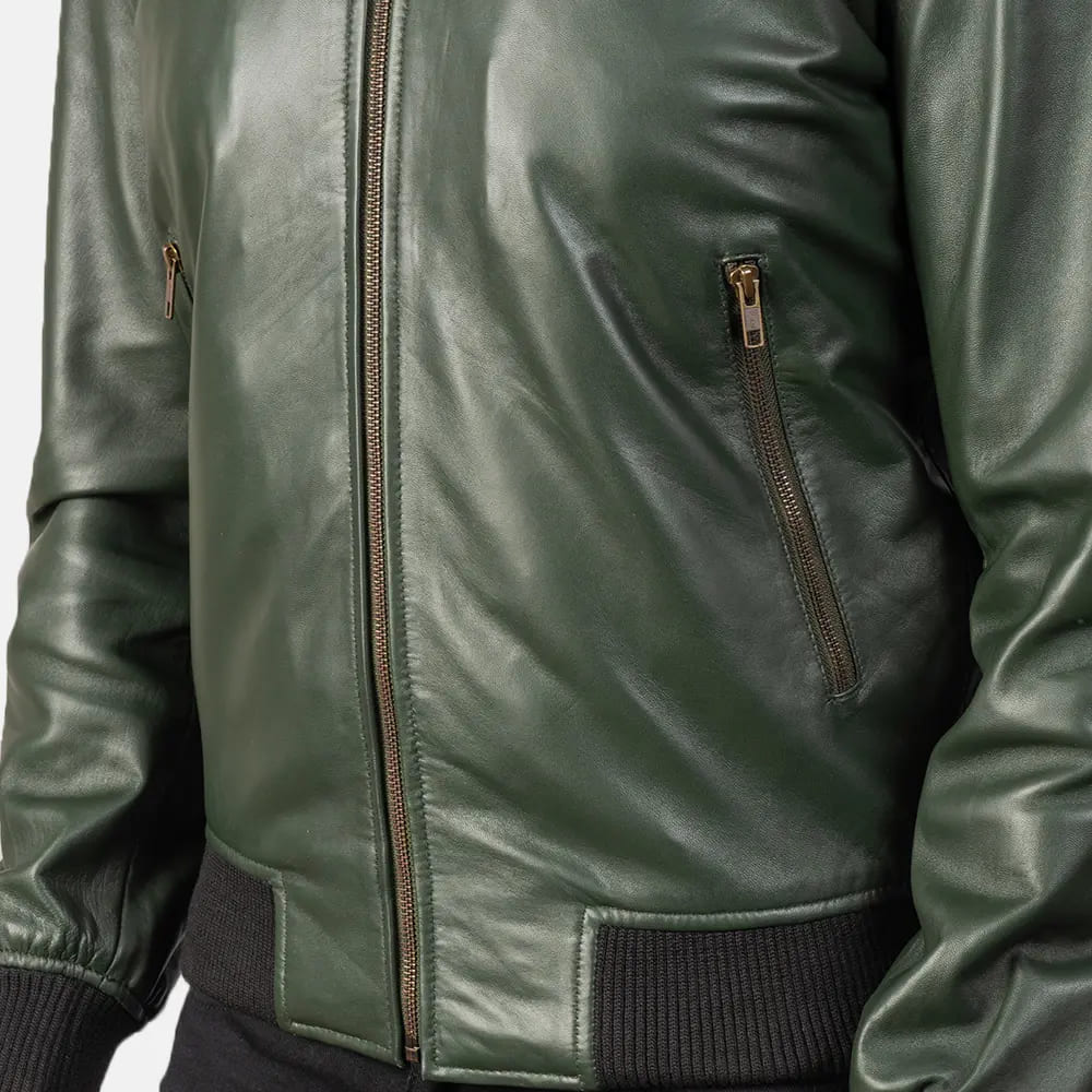 Shane Green Leather Bomber Jacket 6