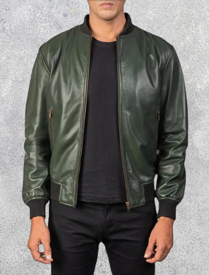 Shane Green Leather Bomber Jacket