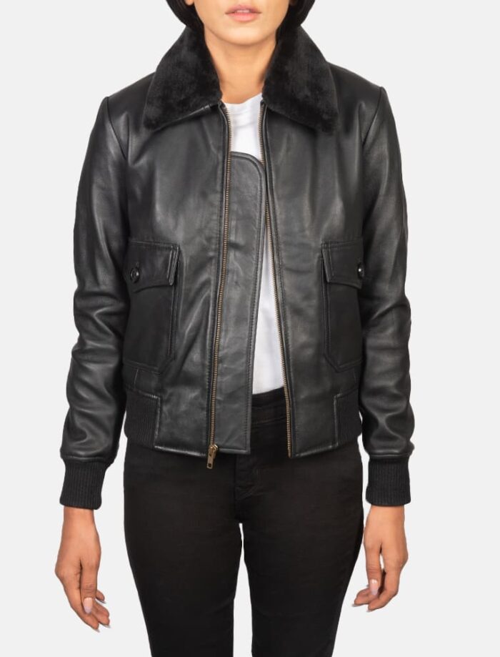 Stella G-1 Black Leather Bomber Jacket