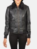 Stella G-1 Black Leather Bomber Jacket