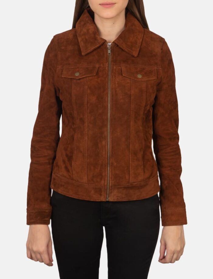 Suzy Brown Suede Trucker Jacket