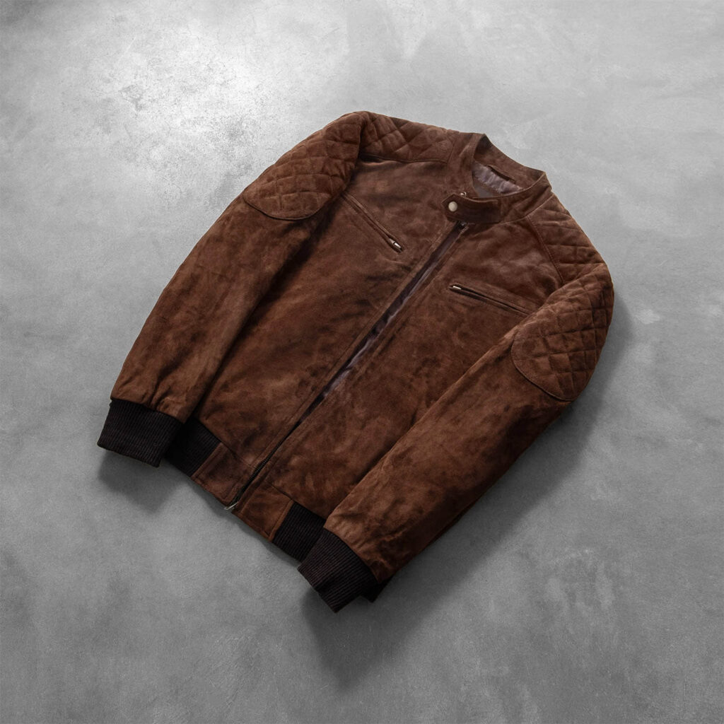 Sven Mocha Suede Bomber Jacket 8