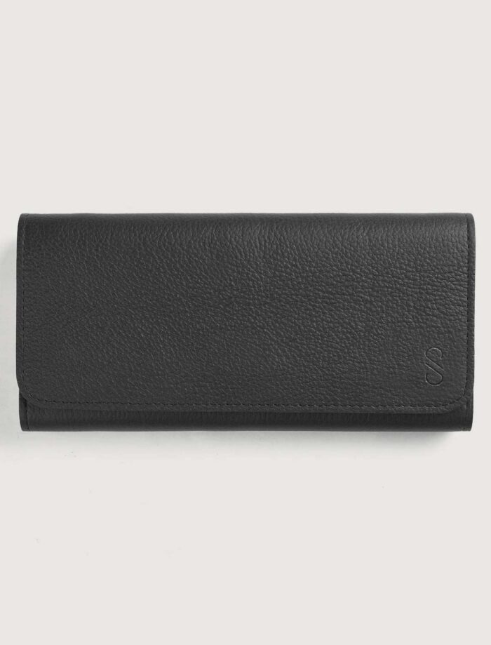 Tate Black Leather Continental Wallet from Saltco Leather: