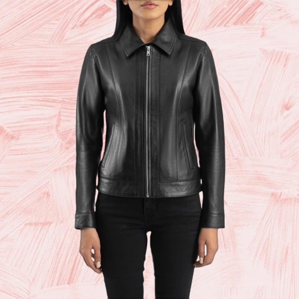 Vixen Black Classic Collar Leather Jacket