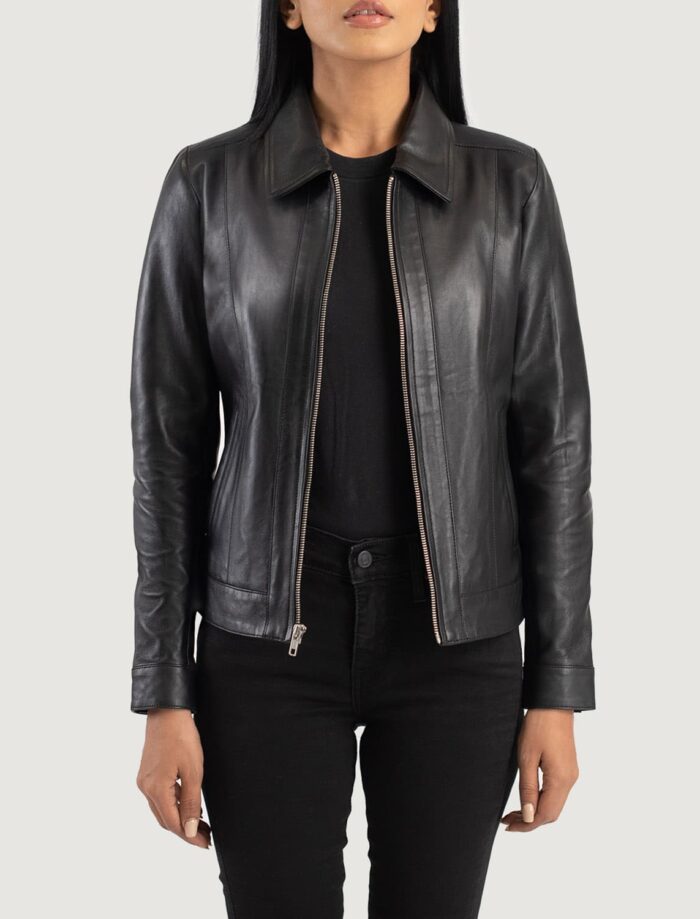 Vixen Black Classic Collar Leather Jacket