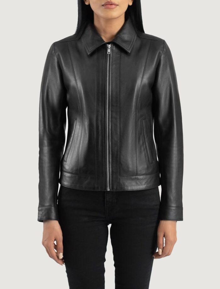 Vixen Black Classic Collar Leather Jacket