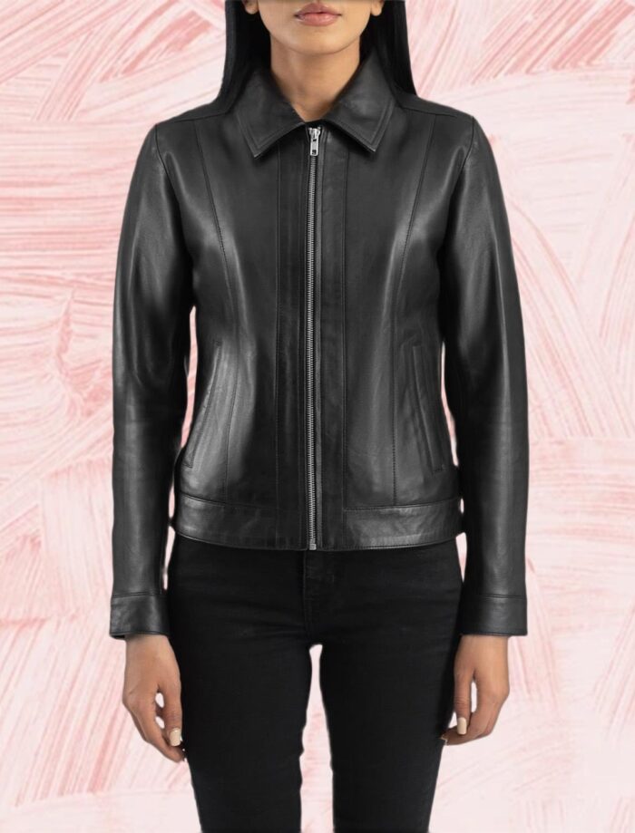 Vixen Black Classic Collar Leather Jacket