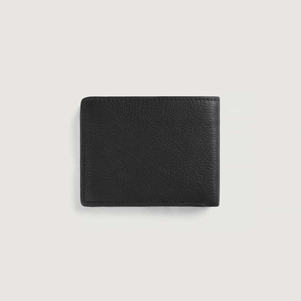 Arden Black Leather Bi-Fold Wallet