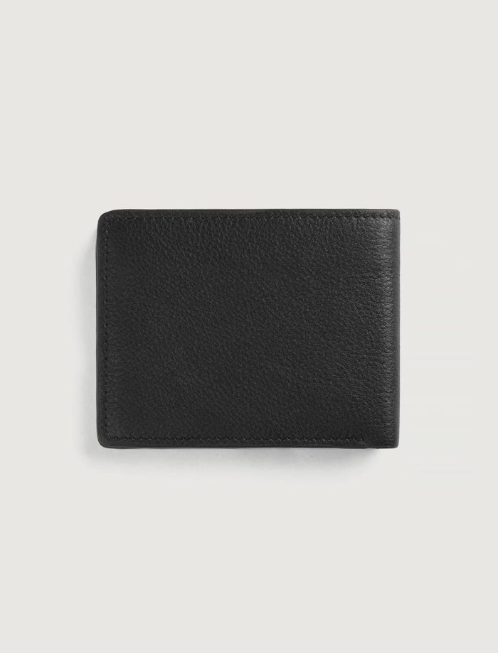 Arden Black Leather Bi-Fold Wallet