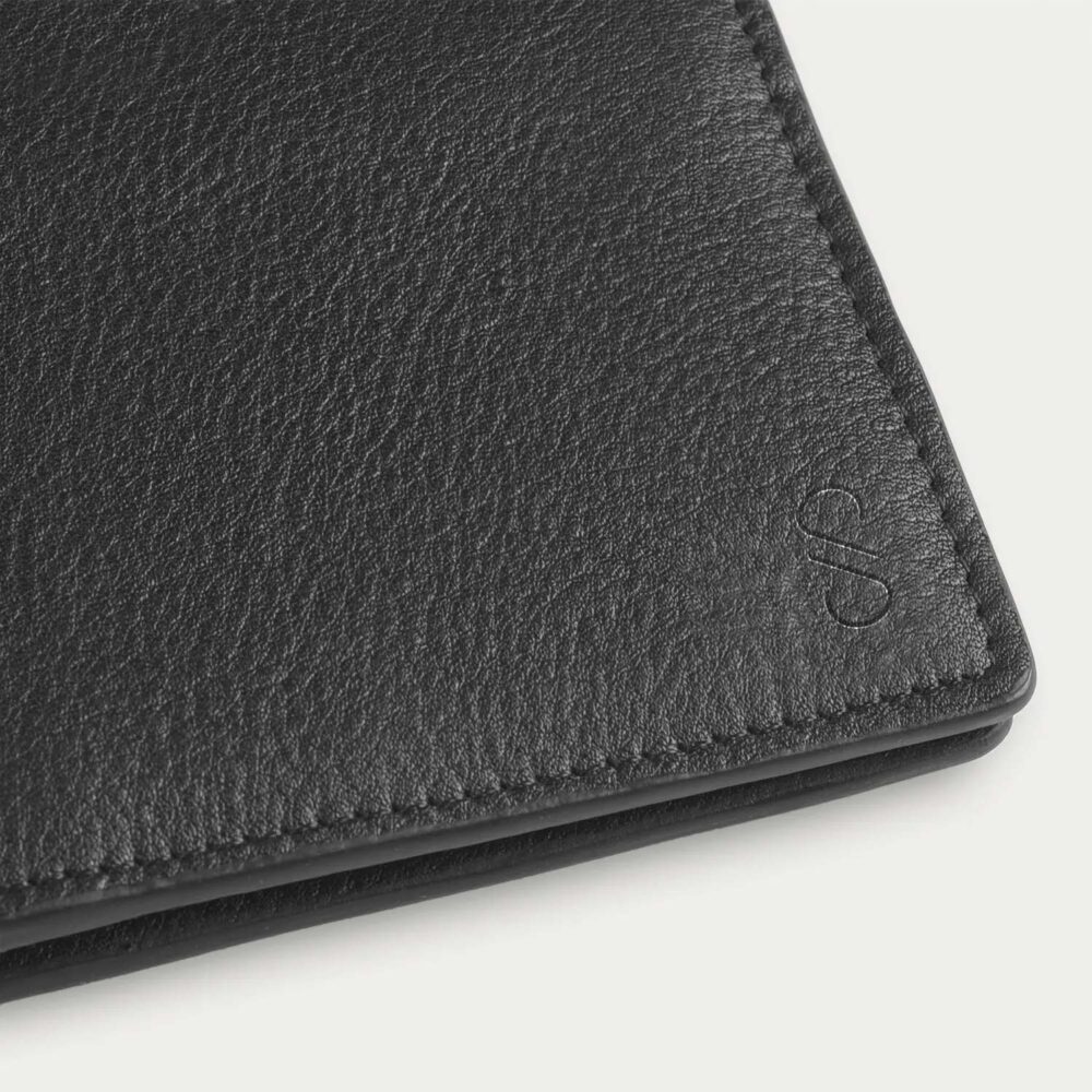 Arden Black Leather Bi-Fold Wallet