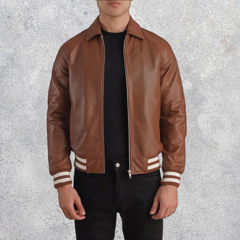 Walton Brown Leather Varsity Jacket