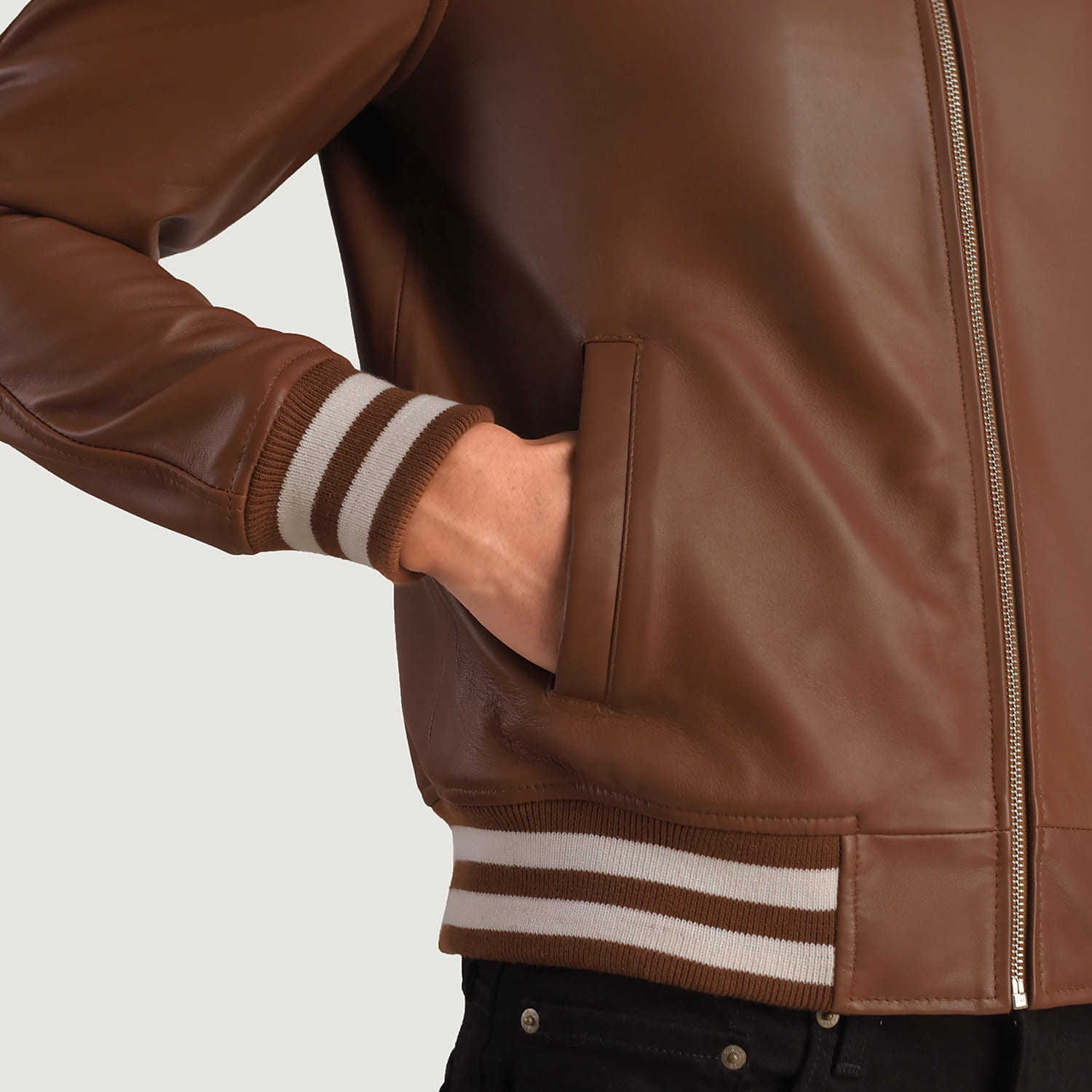 Walton Brown Leather Varsity Jacket 6