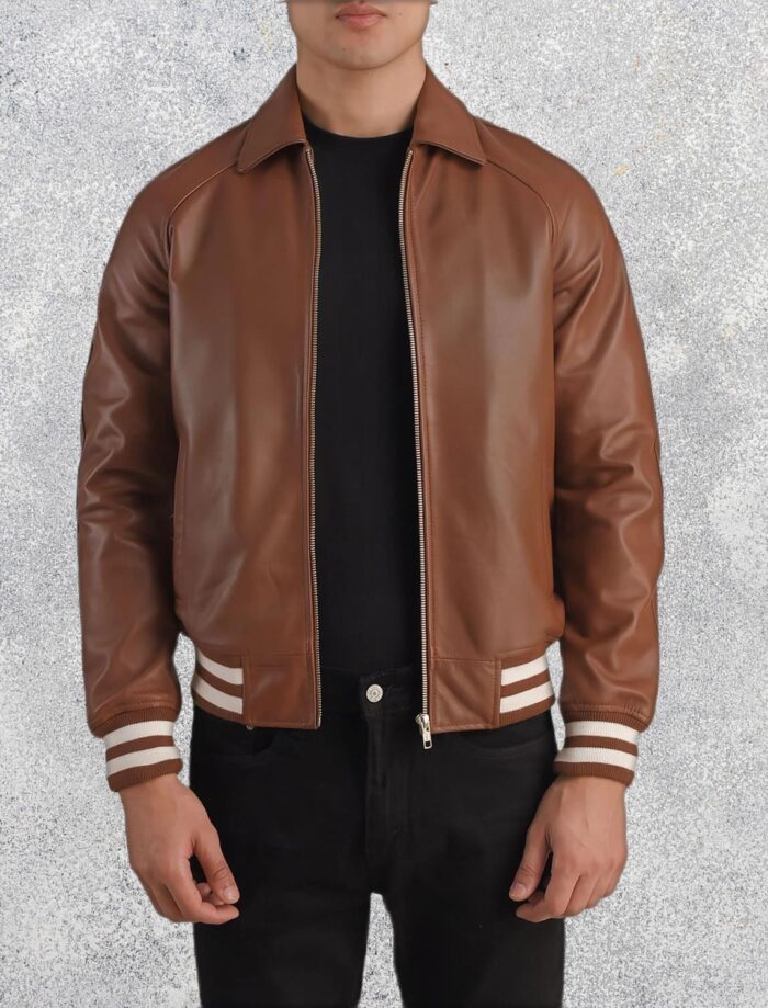 Walton Brown Leather Varsity Jacket