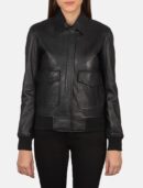 Westa A-2 Black Leather Bomber Jacket