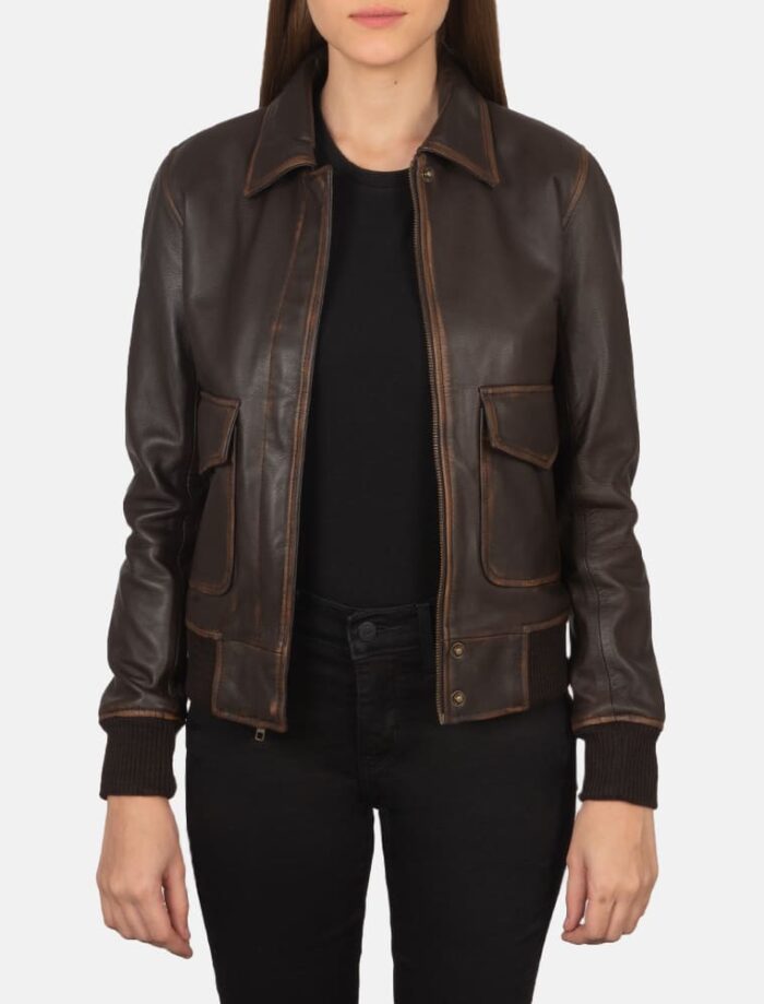 Westa A-2 Brown Leather Bomber Jacket