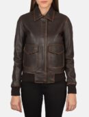 Westa A-2 Brown Leather Bomber Jacket