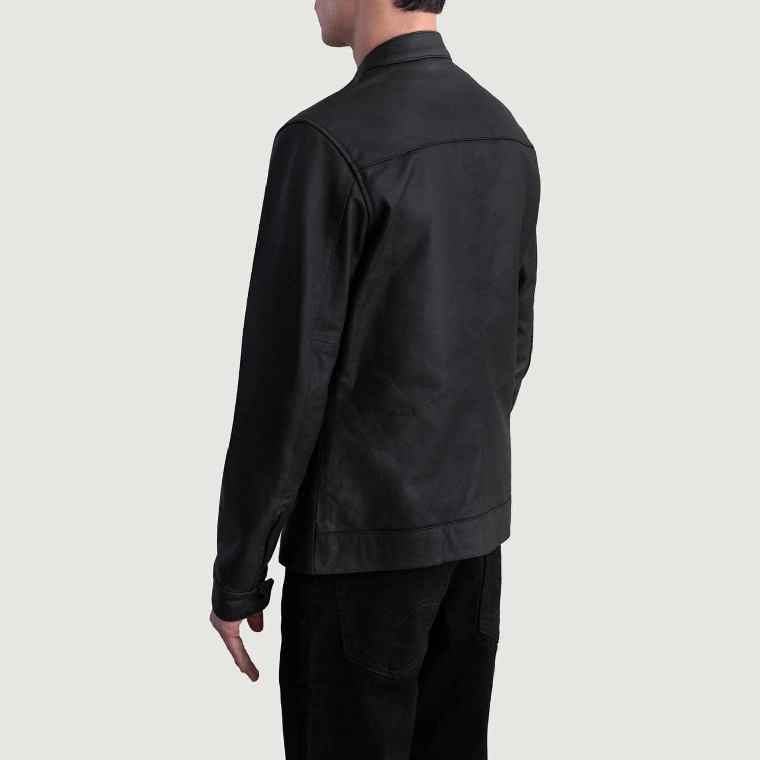 Zen Matte Black Leather Biker Jacket 5