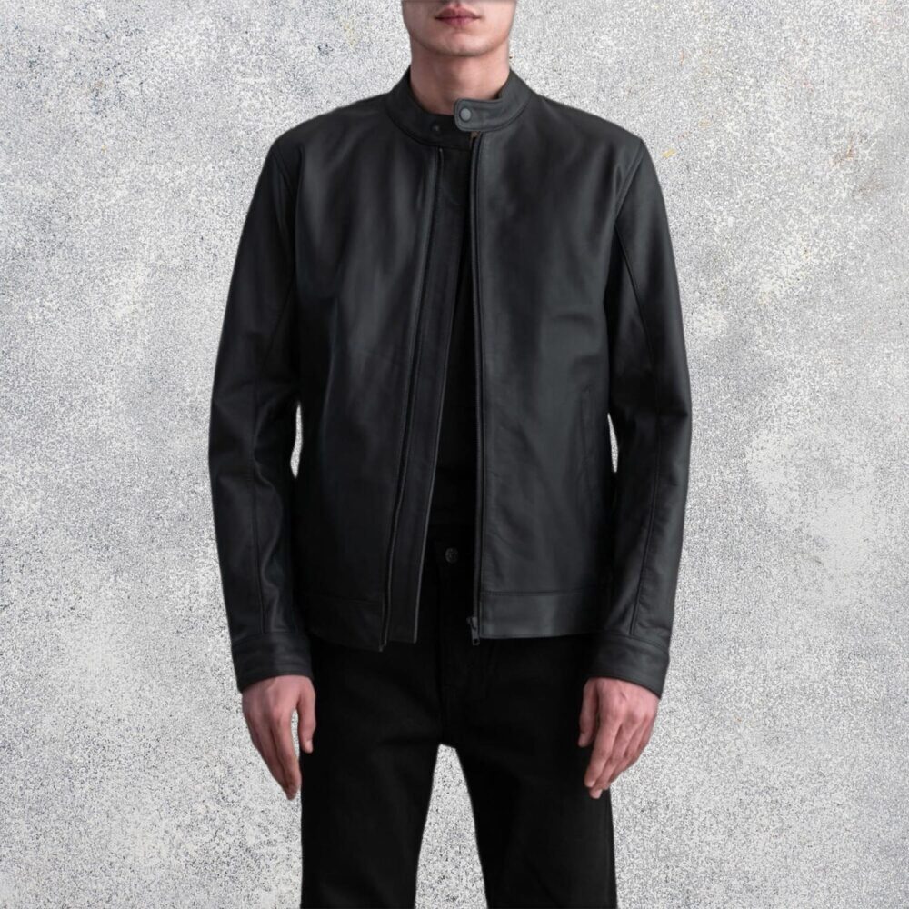 Zen Matte Black Leather Biker Jacket