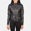 Saltco Zenna Black Leather Bomber Jacket